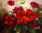 oil painting-poppy flower